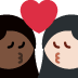 kiss: woman, woman, dark skin tone, light skin tone on Twitter/X
