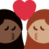 kiss: woman, woman, dark skin tone, medium skin tone on Twitter/X