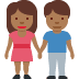 woman and man holding hands: medium-dark skin tone on Twitter/X