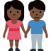 woman and man holding hands: dark skin tone on Twitter/X