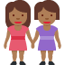 women holding hands: medium-dark skin tone on Twitter/X