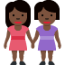 women holding hands: dark skin tone on Twitter/X