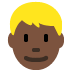 man: dark skin tone, blond hair on Twitter/X