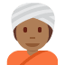 person wearing turban: medium-dark skin tone on Twitter/X