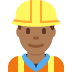 man construction worker: medium-dark skin tone on Twitter/X