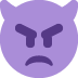 angry face with horns on Twitter/X