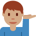 man tipping hand: medium skin tone on Twitter/X