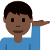 man tipping hand: dark skin tone on Twitter/X