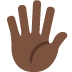 hand with fingers splayed: dark skin tone on Twitter/X