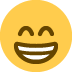 beaming face with smiling eyes on Twitter/X