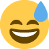 grinning face with sweat on Twitter/X