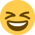 grinning squinting face on Twitter/X