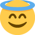 smiling face with halo on Twitter/X