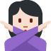 woman gesturing NO: light skin tone on Twitter/X