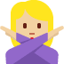 woman gesturing NO: medium-light skin tone on Twitter/X
