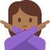 woman gesturing NO: medium-dark skin tone on Twitter/X