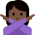 woman gesturing NO: dark skin tone on Twitter/X