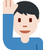 man raising hand: light skin tone on Twitter/X