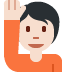 person raising hand: light skin tone on Twitter/X