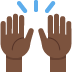 raising hands: dark skin tone on Twitter/X