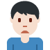 man frowning: light skin tone on Twitter/X