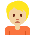 person frowning: medium-light skin tone on Twitter/X