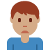 man frowning: medium skin tone on Twitter/X