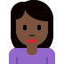 woman frowning: dark skin tone on Twitter/X