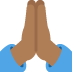 folded hands: medium-dark skin tone on Twitter/X