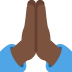 folded hands: dark skin tone on Twitter/X