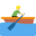 man rowing boat: medium-light skin tone on Twitter/X