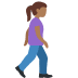 woman walking facing right: medium-dark skin tone on Twitter/X