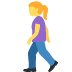 woman walking on Twitter/X