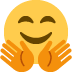 smiling face with open hands on Twitter/X