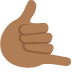 call me hand: medium-dark skin tone on Twitter/X