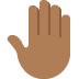 raised back of hand: medium-dark skin tone on Twitter/X