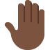 raised back of hand: dark skin tone on Twitter/X
