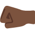 left-facing fist: dark skin tone on Twitter/X
