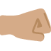 right-facing fist: medium skin tone on Twitter/X