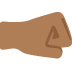 right-facing fist: medium-dark skin tone on Twitter/X