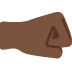 right-facing fist: dark skin tone on Twitter/X