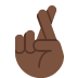 crossed fingers: dark skin tone on Twitter/X
