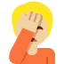 person facepalming: medium-light skin tone on Twitter/X