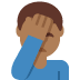 man facepalming: medium-dark skin tone on Twitter/X