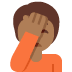 person facepalming: medium-dark skin tone on Twitter/X