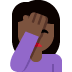 woman facepalming: dark skin tone on Twitter/X