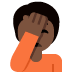 person facepalming: dark skin tone on Twitter/X