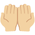palms up together: medium-light skin tone on Twitter/X