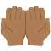 palms up together: medium-dark skin tone on Twitter/X