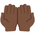 palms up together: dark skin tone on Twitter/X